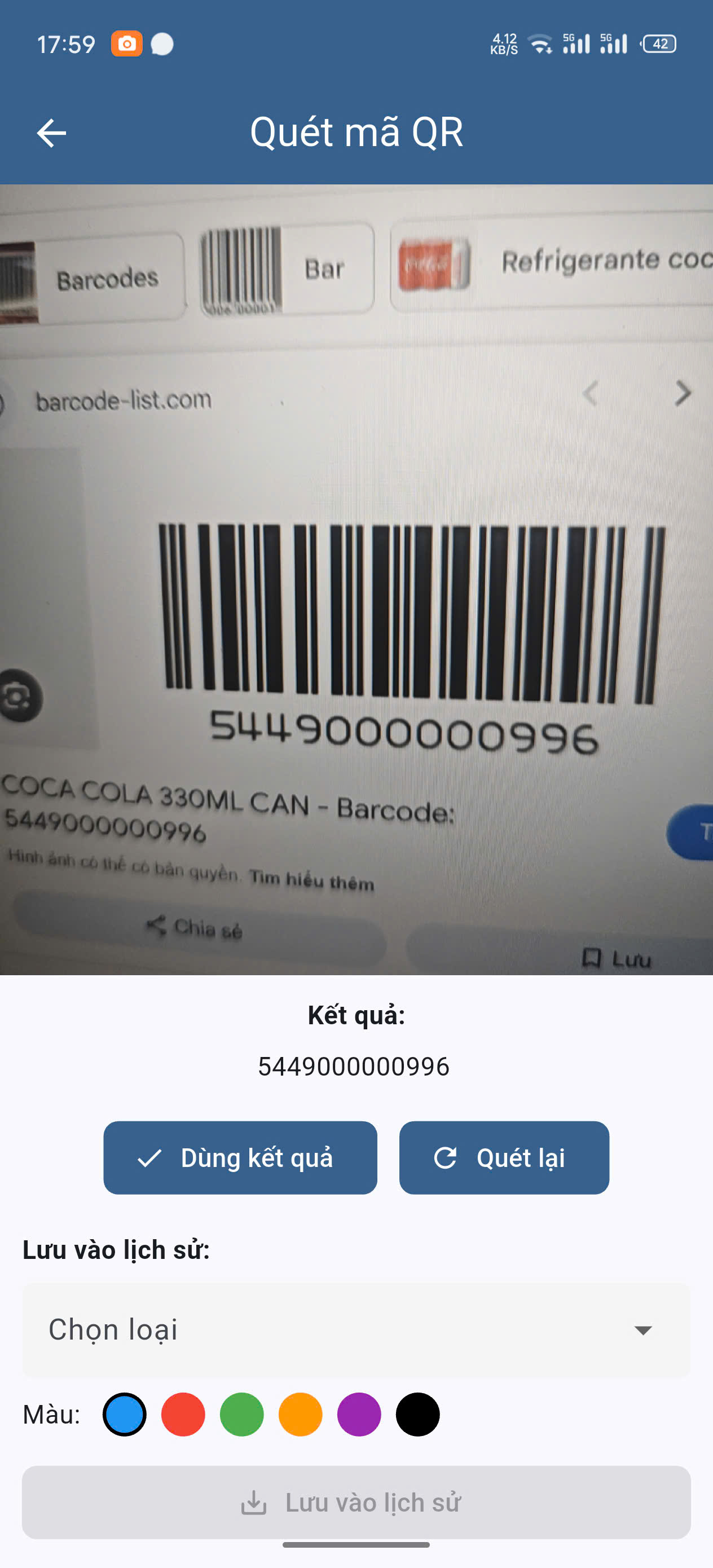 Smart QR - Lịch sử quét